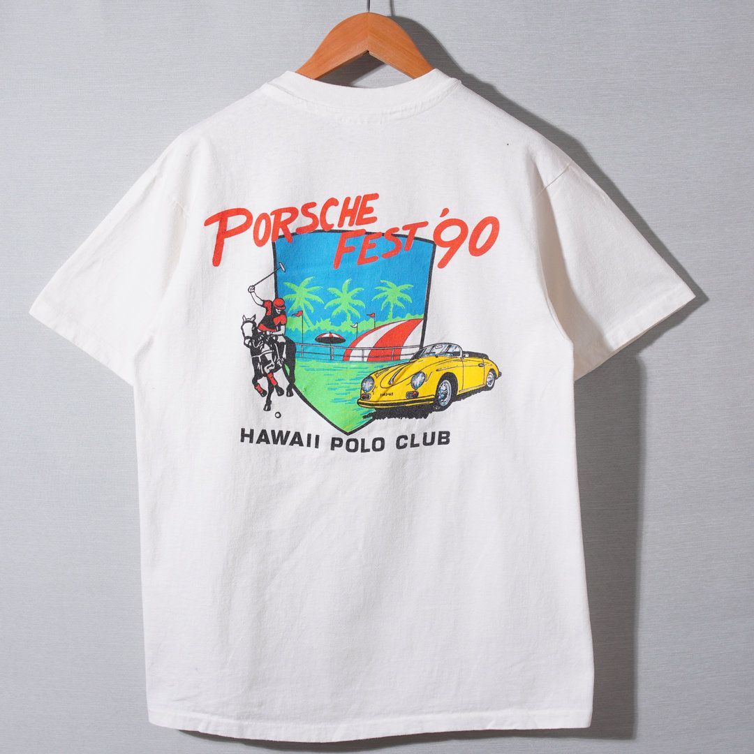 90s USA製 1990年製 ポルシェ PORSCHE Tシャツ L ホワイト