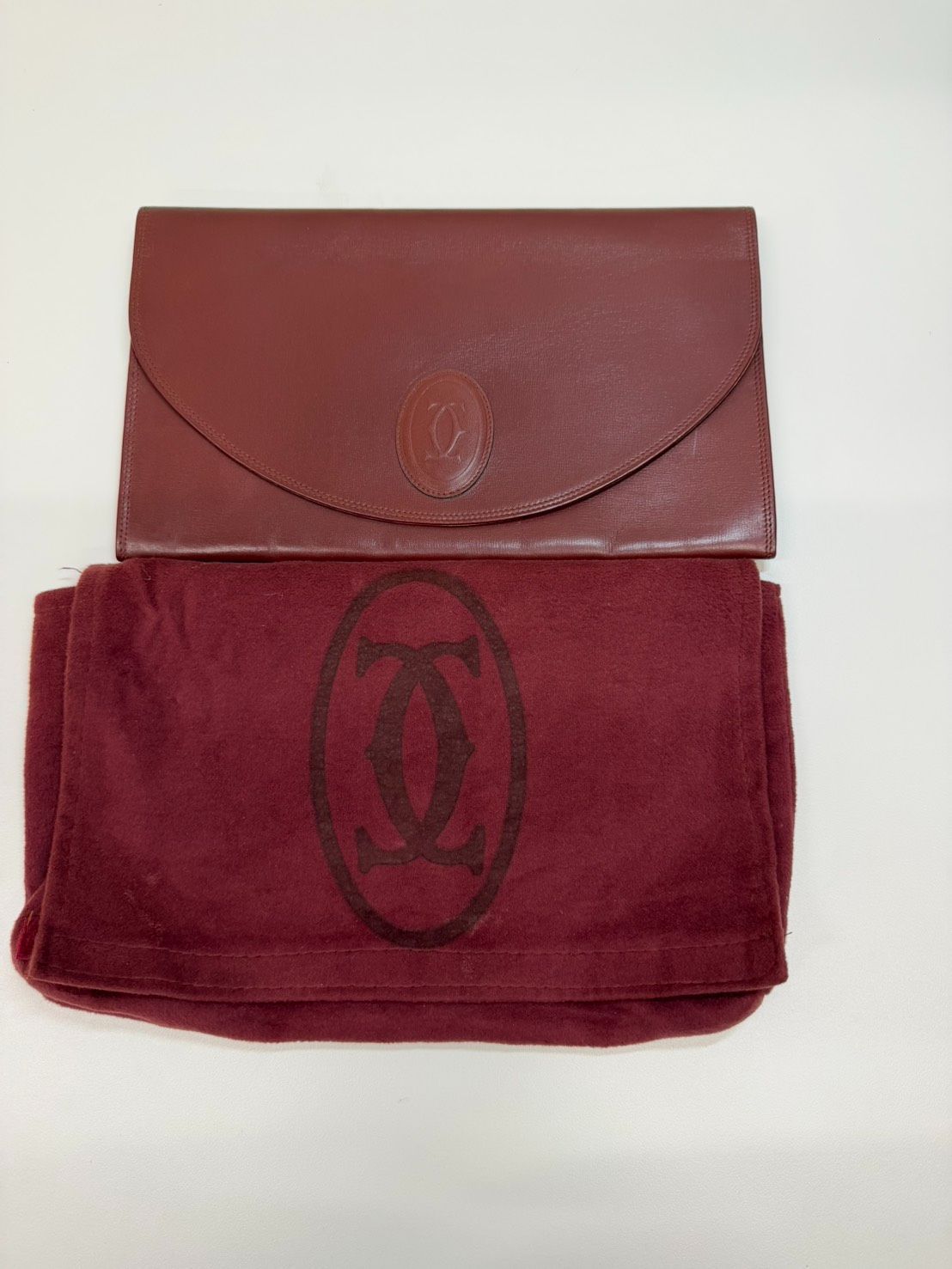 cartier カルティエ マストライン カーフレザー ボルドー クラッチ