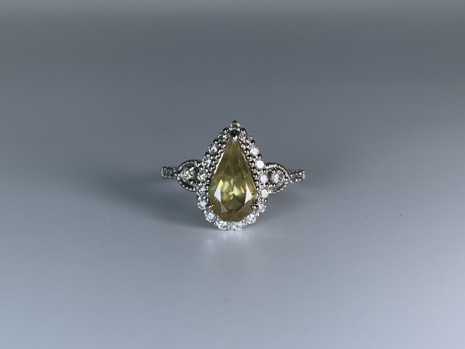 サファイア 1.54ct 非加熱 No heat GIA鑑別書 D0.42ct PT900 4.7g 指輪