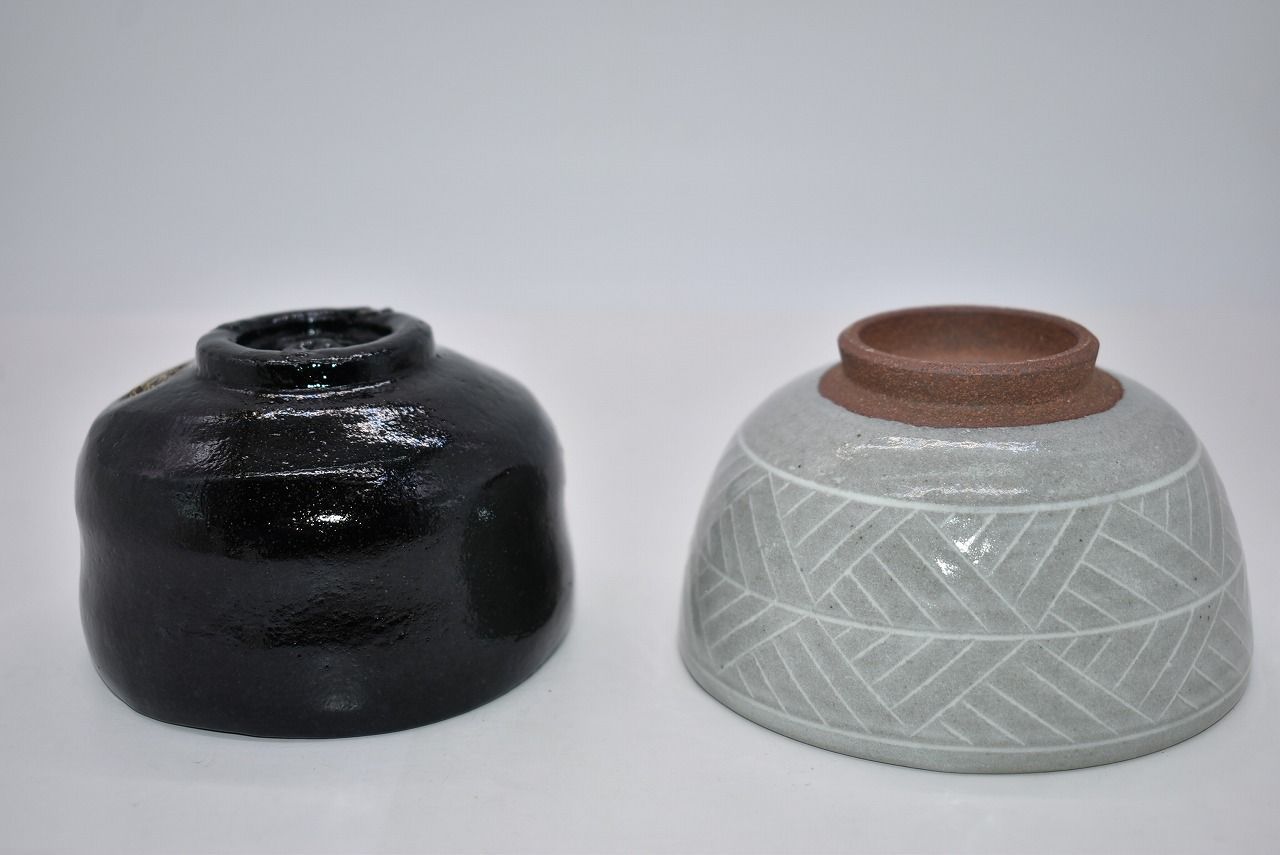 茶道具 茶箱 御所籠 色紙点 茶碗セット 黒楽茶碗 松楽 作・彫三島茶碗