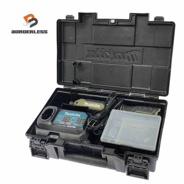 ☆比較的綺麗☆makita マキタ 7.2V 充電式ペンインパクトドライバー TD023DSHXO オリーブ バッテリ2個(1.5Ah) 充電器 ケース付132282