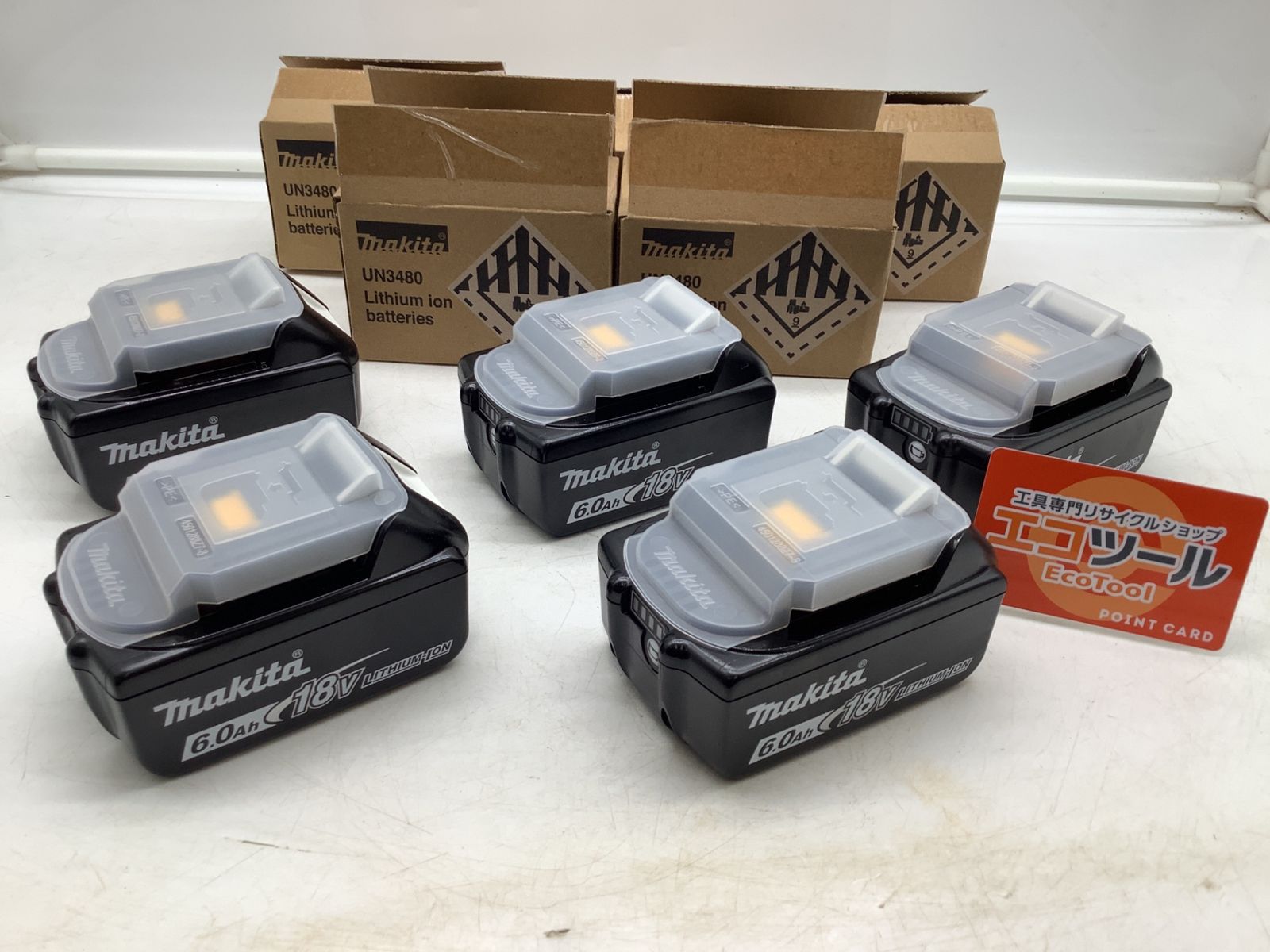 【未使用】Makita/マキタ BL1860B ☆[未使用/箱あり/5個セット] 18v 6.0Ah リチウムイオンバッテリー 5個セット [IT_PN8WB][岡イ][M04]
