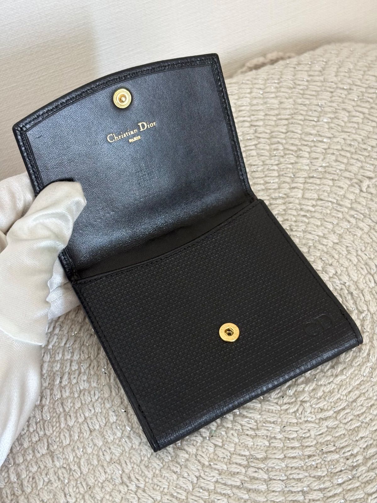美品】クリスチャンディオール 二つ折り財布 ウォレット CDロゴ レザー