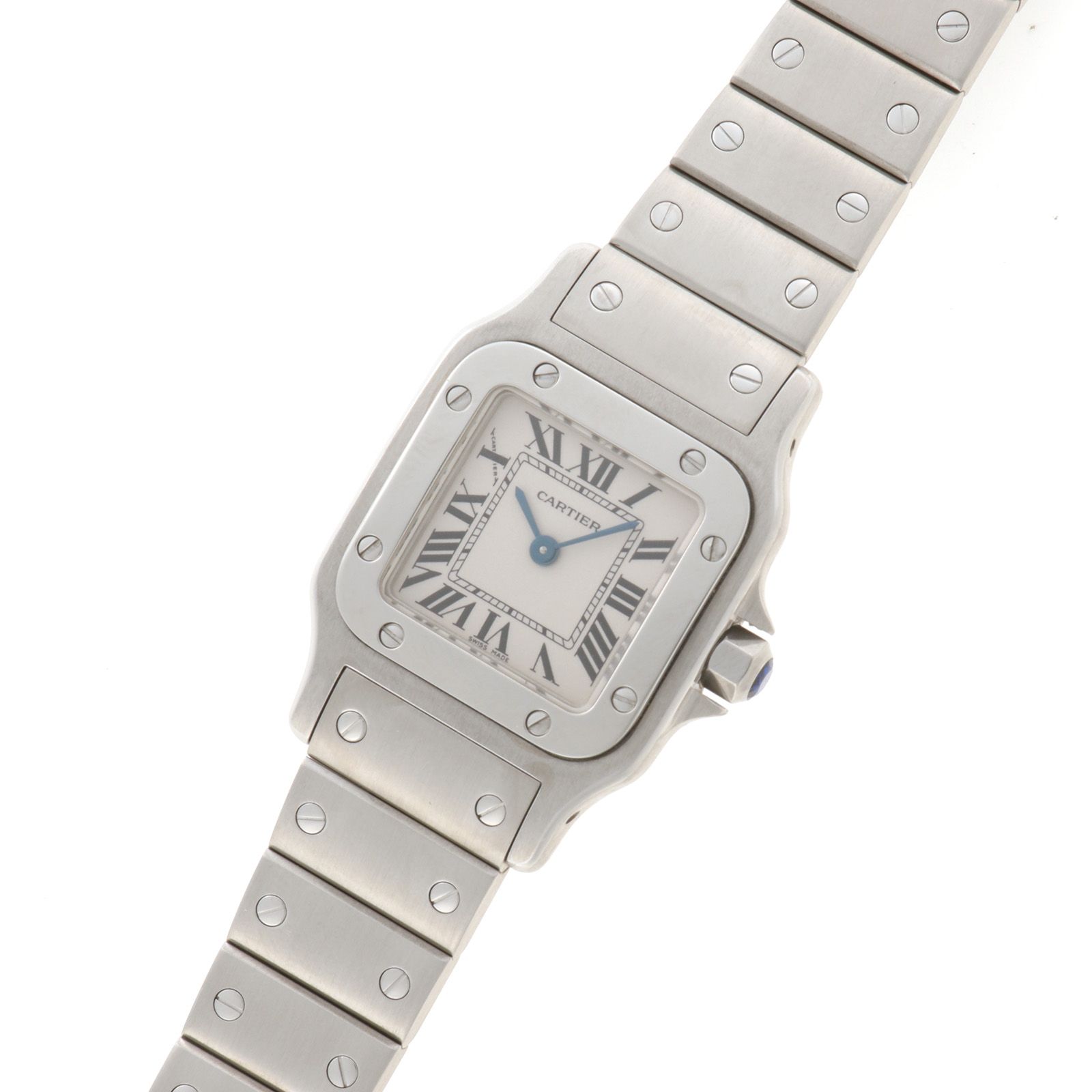 CARTIER カルティエ サントス ガルベSM W20056D6 腕時計 ステンレススチール ホワイト クオーツ ホワイト文字盤 レディース【中古】
