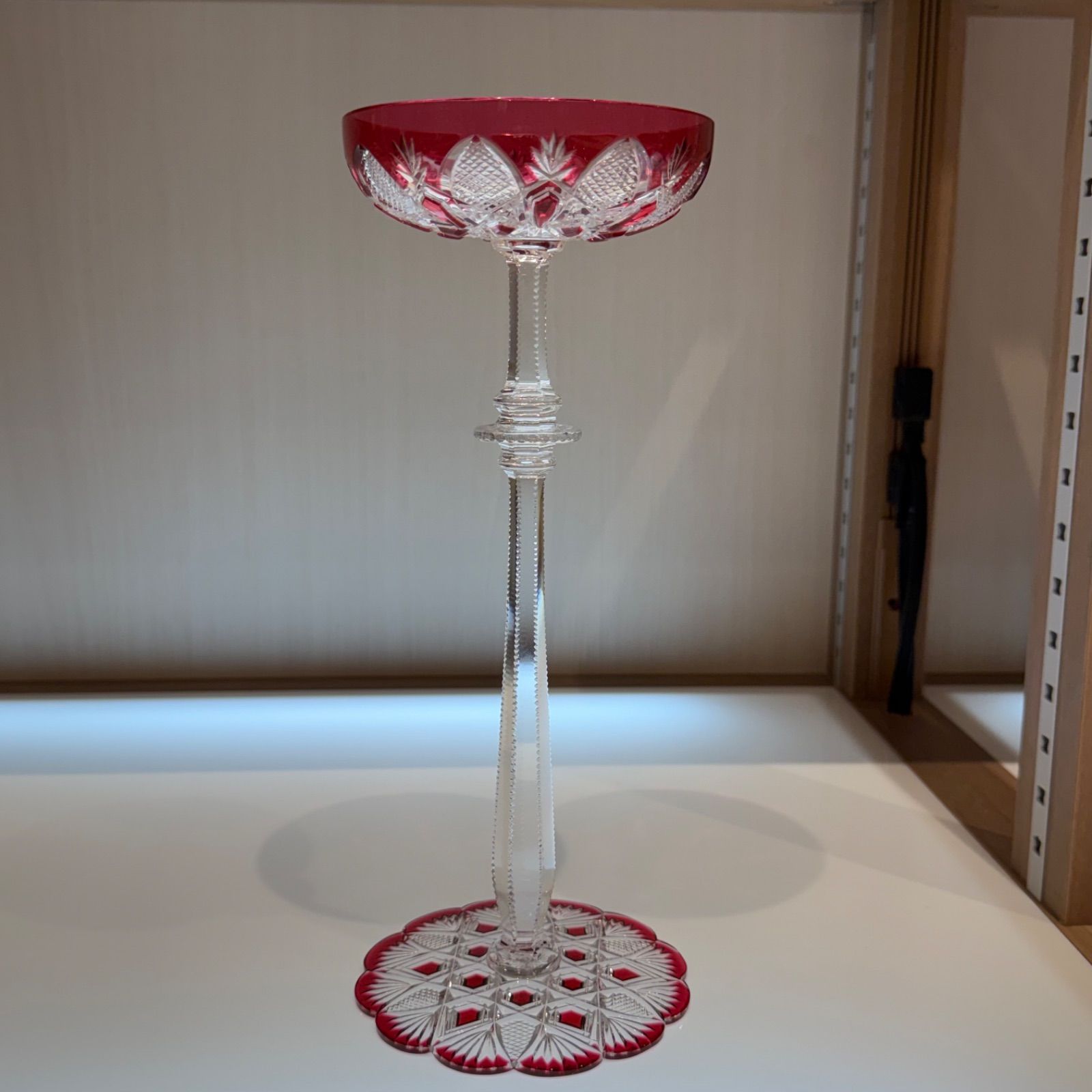 バカラ 最高級シリーズ ツァー シャンパンクープ 美品共箱 赤 新ゆ8