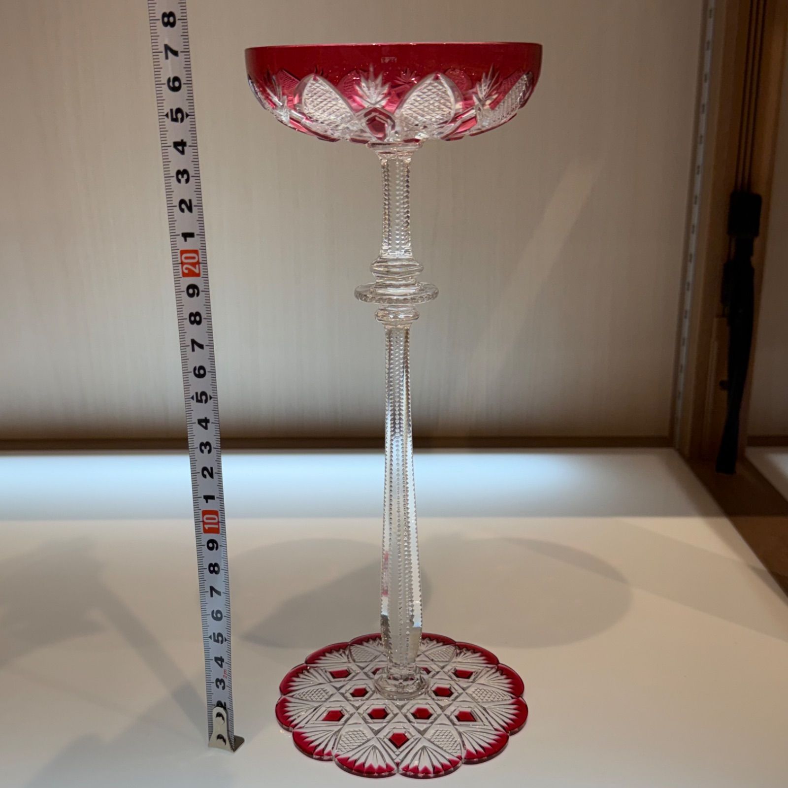バカラ 最高級シリーズ ツァー シャンパンクープ 美品共箱 赤 新ゆ8