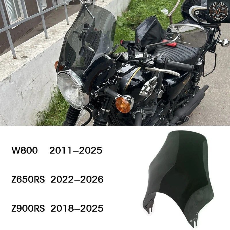 カワサキ Z900RS 2018-2025、Z650RS 2022-2026、W800 2011-2025 用ウインドシールドシェルタースポイラーカバーウインドスクリーンケースプ