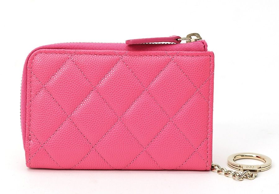 シャネル / CHANEL マトラッセ キーリング付き L字ファスナー コイン