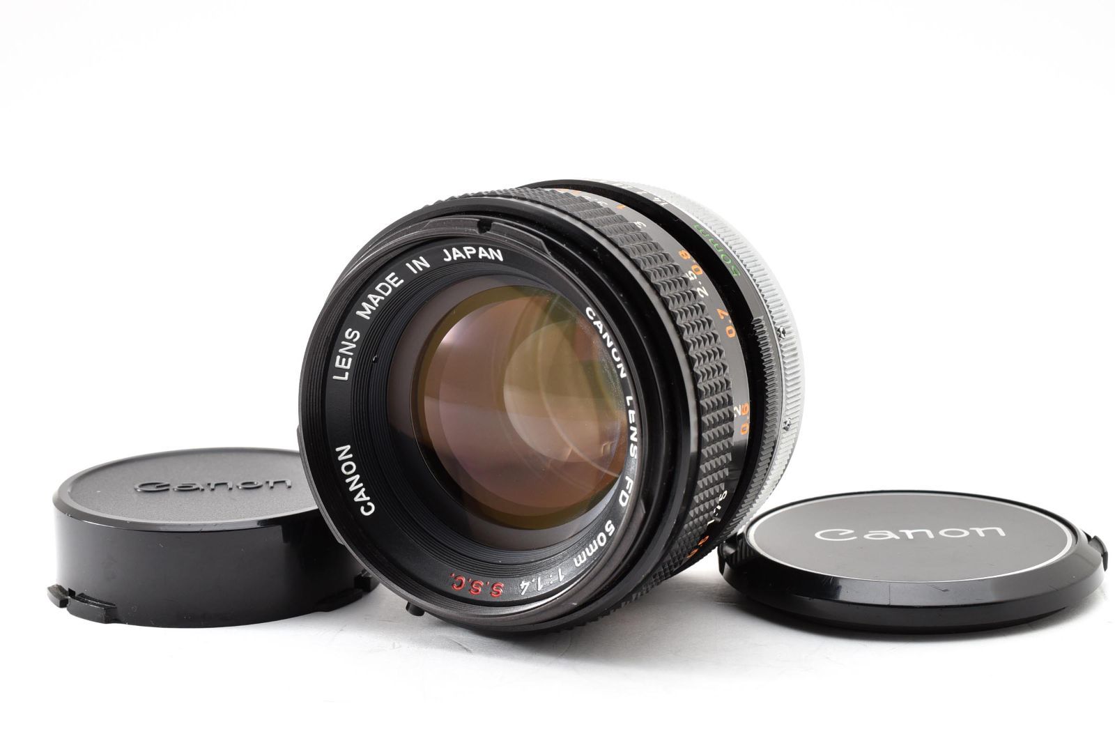 【良品】Canon FD 50mm F1.4 SSC オールドレンズ FDマウント 前後キャップ付