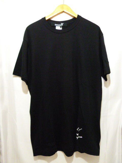 Ground Y グラウンドワイ GR-T63-077 半袖 Tシャツ バックプリント タグ付き Yohji Yamamoto 日本製 サイズ３ ブラック メンズ トップス