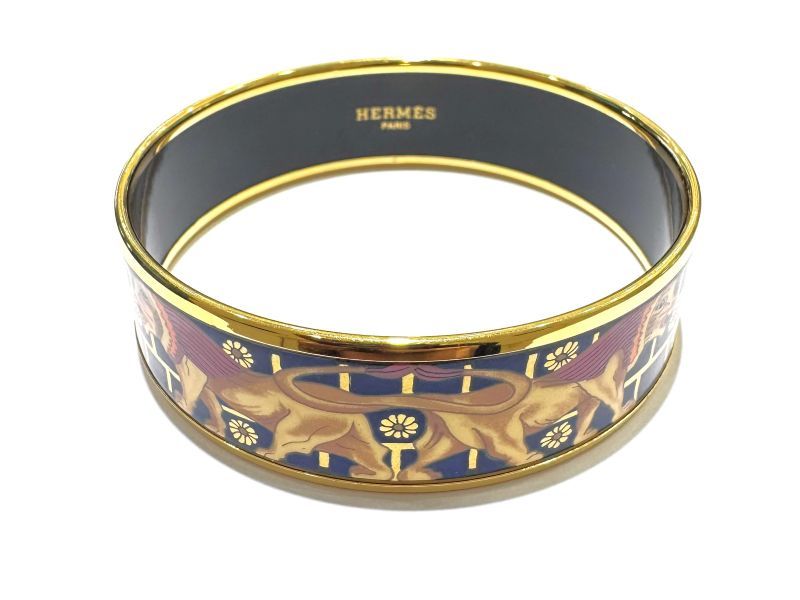 HERMES エルメス バングル エマイユGM ゴールド系/マルチカラー