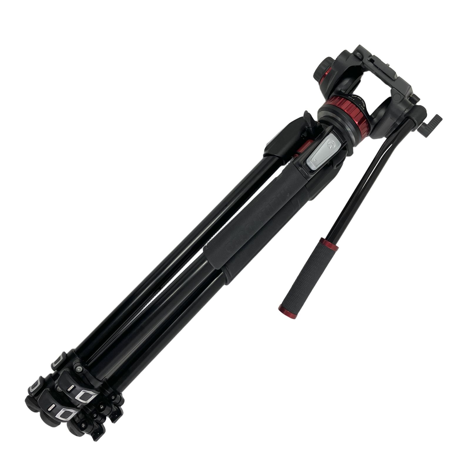 Manfrotto MT055XPRO3 MVH502AH 055プロアルミニウム三脚 3段 プロフルード 雲台 マンフロット ケース付 中古 T11467331