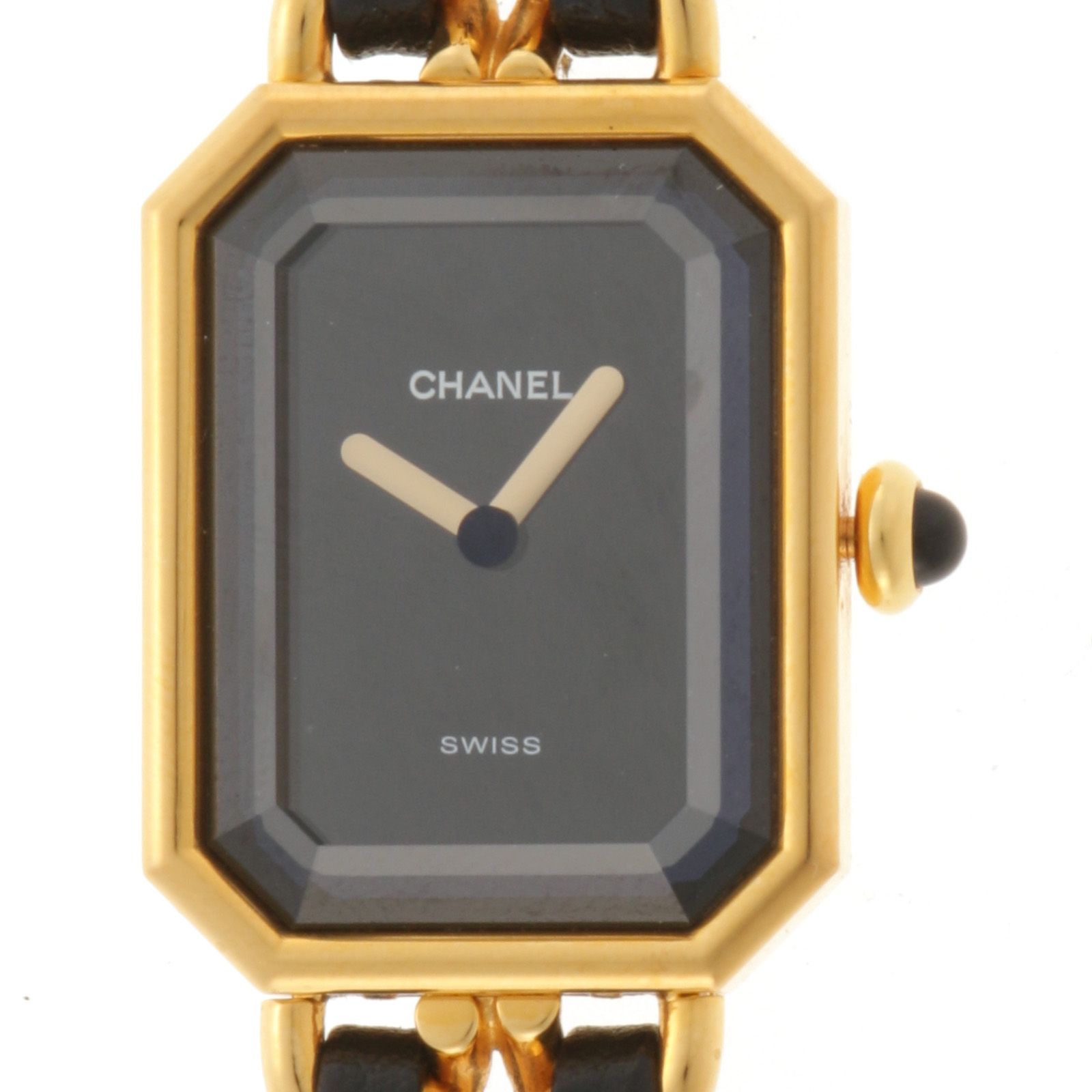 CHANEL シャネル プルミエールS H0001 腕時計 GP GP/本革 ブラック ブラック文字盤 レディース【中古】