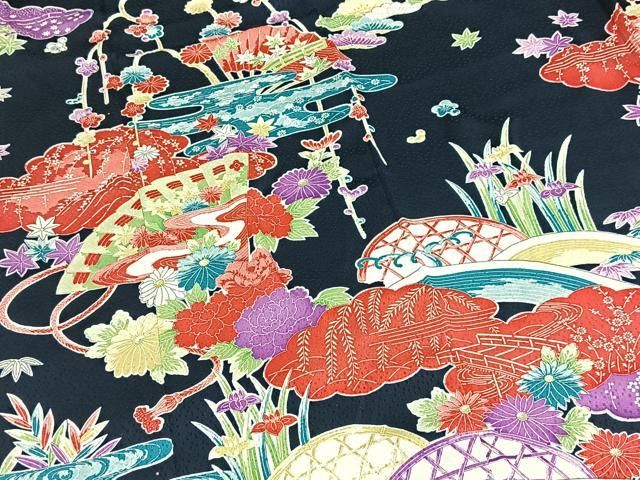 平和屋着物□訪問着 型染め 松竹梅吉祥花文 正絹 逸品 BAAX9198yc