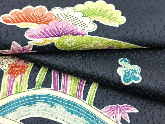 平和屋着物□訪問着 型染め 松竹梅吉祥花文 正絹 逸品 BAAX9198yc