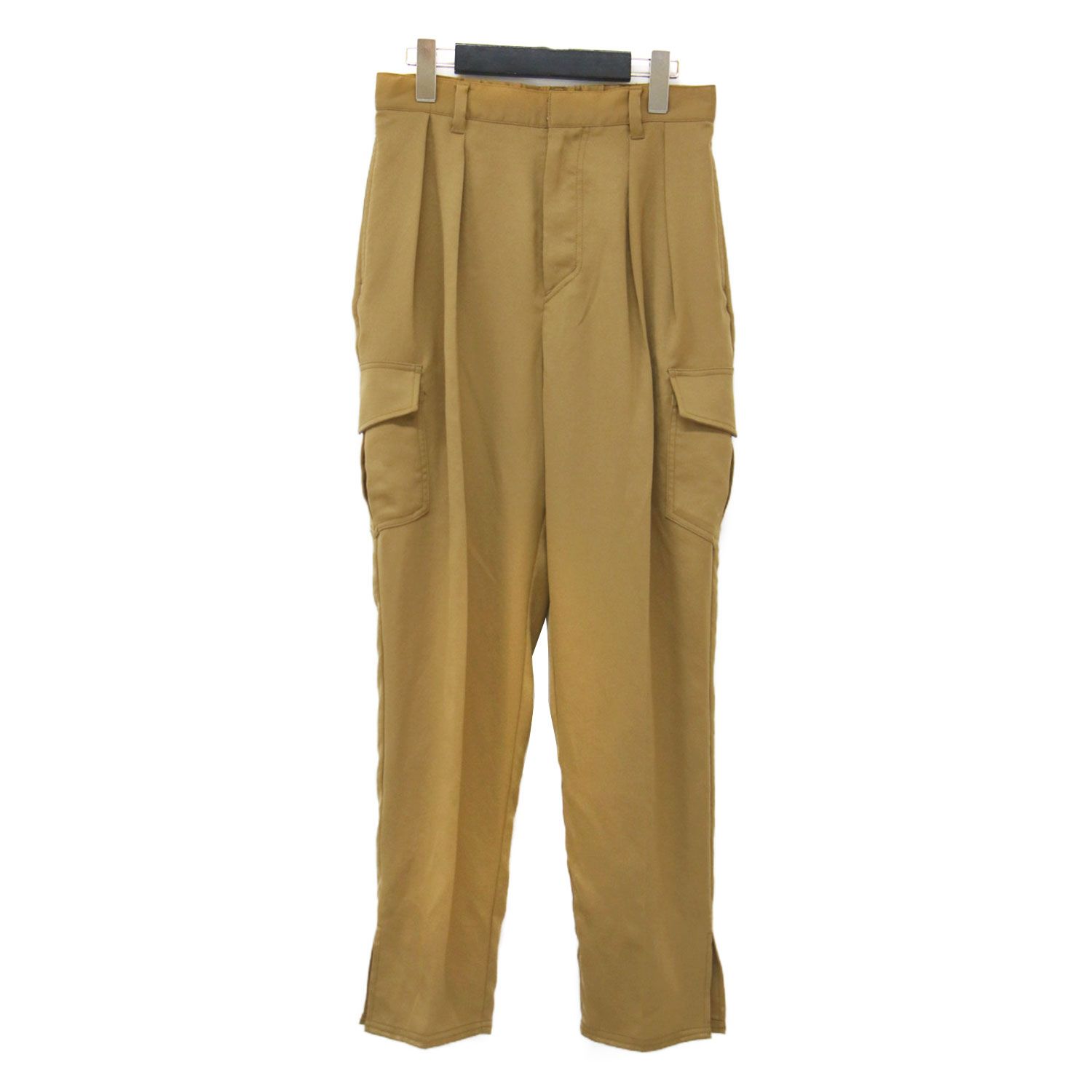 【美品】LOUNIE ルーニィ パンツ キャメル サイズ:38(M) タック カーゴパンツ テーパード ドレープ サイドポケット ボトムス ズボン【レディース】【中古】
