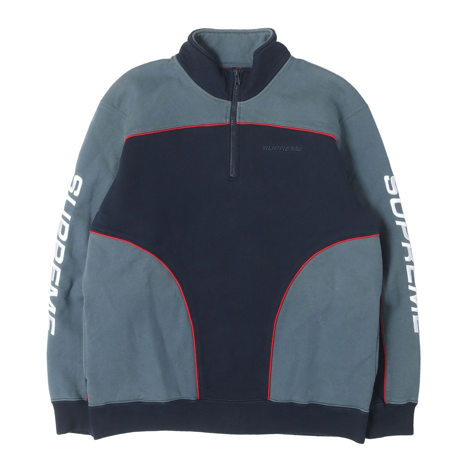 Supreme シュプリーム スウェット ティール ネイビー サイズ:S 袖ロゴ 