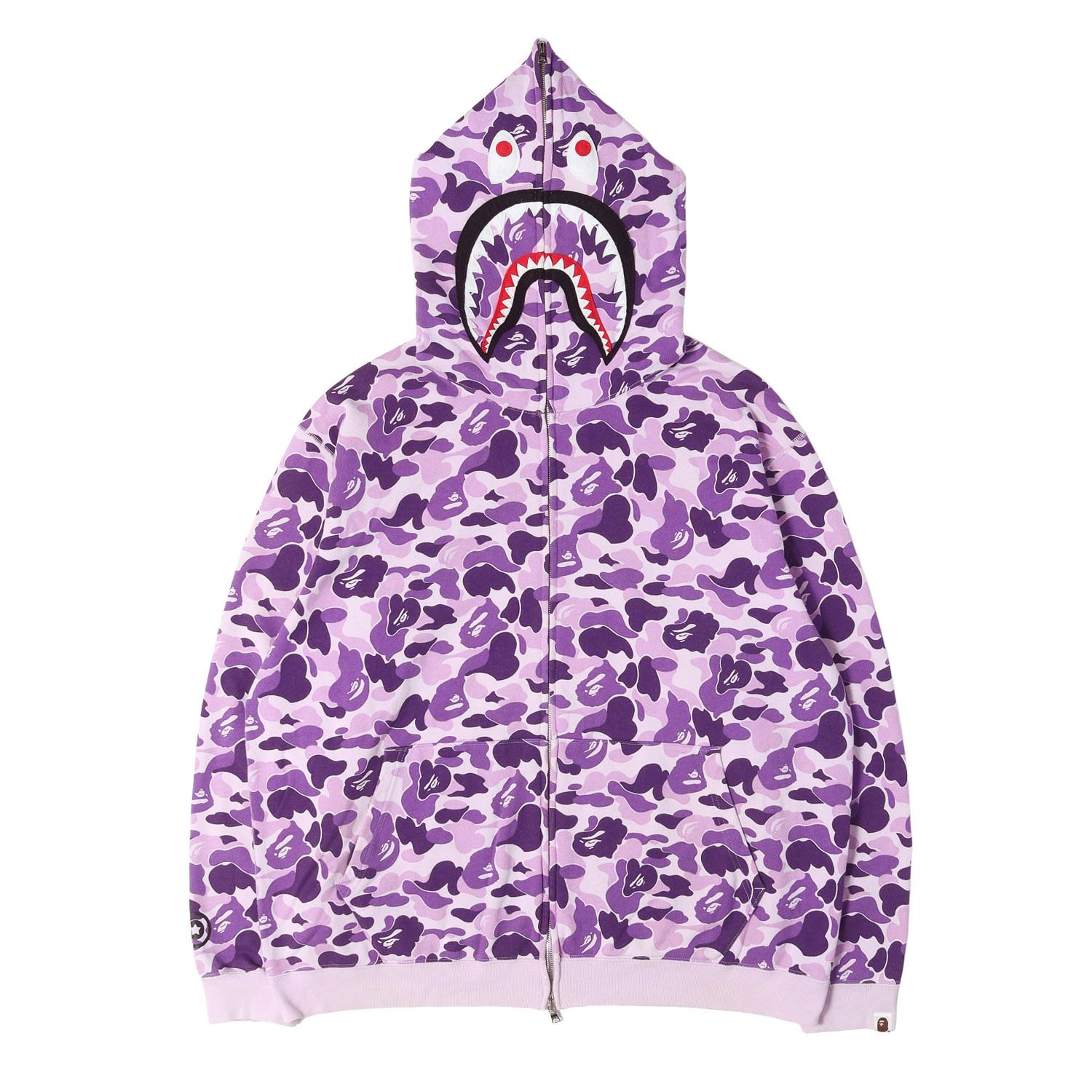 Bape シャーク 紫 bape パーカー メンズ A BATHING APE パープルカモ