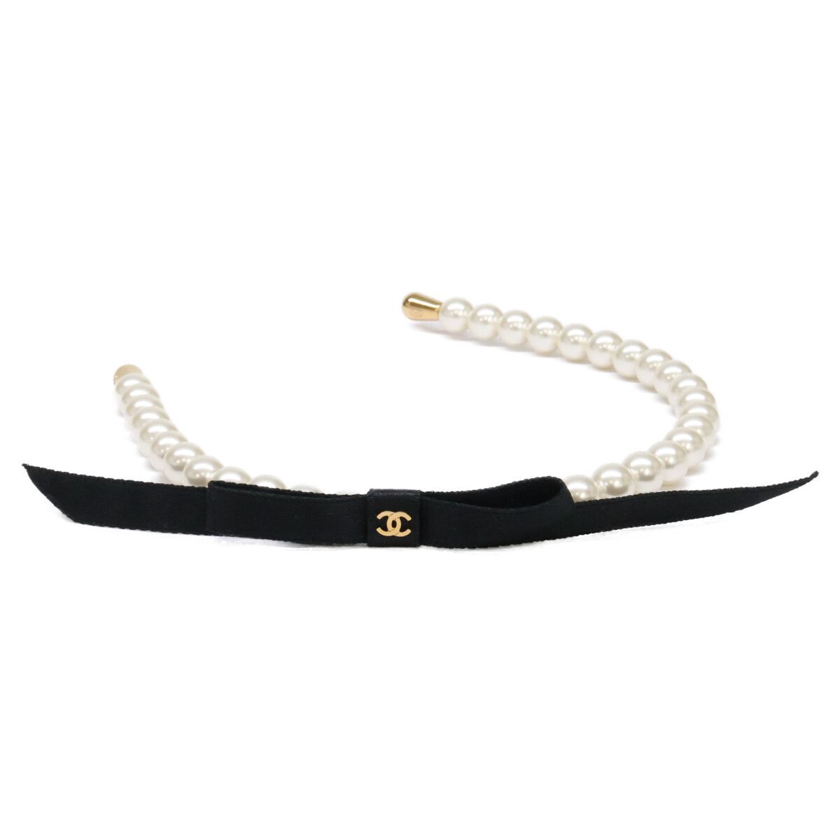 CHANEL シャネル 新品同様 AAA841 25SS パール ココマーク リボン