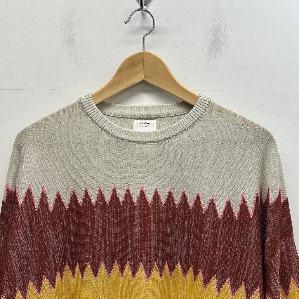 VISVIM AMPLUS KNIT L/S ZIG-ZAG 3 ニット 美品 visvim ビズビム 22SS AMPLUS KNIT L/S ZIG-ZAG サマーニット