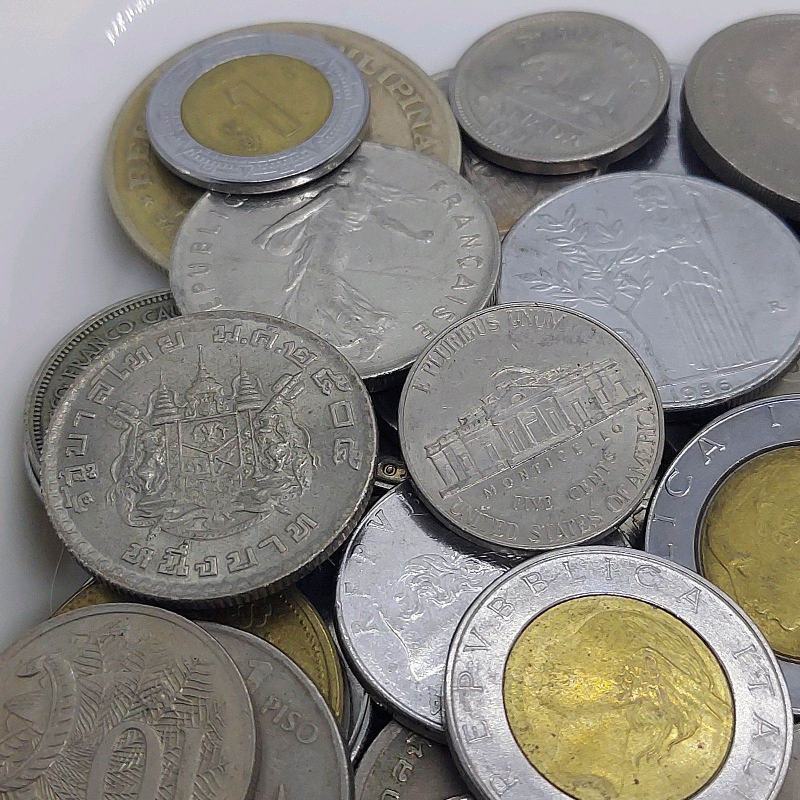古銭　外国　　海外　外貨　旧硬貨　近代貨幣　まとめ　ヨーロッパ　銅貨　銭 外国コイン まとめて 約0.5kg(袋込み) 海外硬貨 古銭 アメリカ
