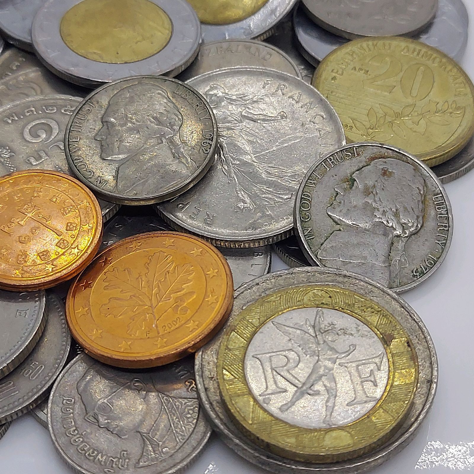 古銭　外国　　海外　外貨　旧硬貨　近代貨幣　まとめ　ヨーロッパ　銅貨　銭 外国コイン まとめて 約0.5kg(袋込み) 海外硬貨 古銭 アメリカ