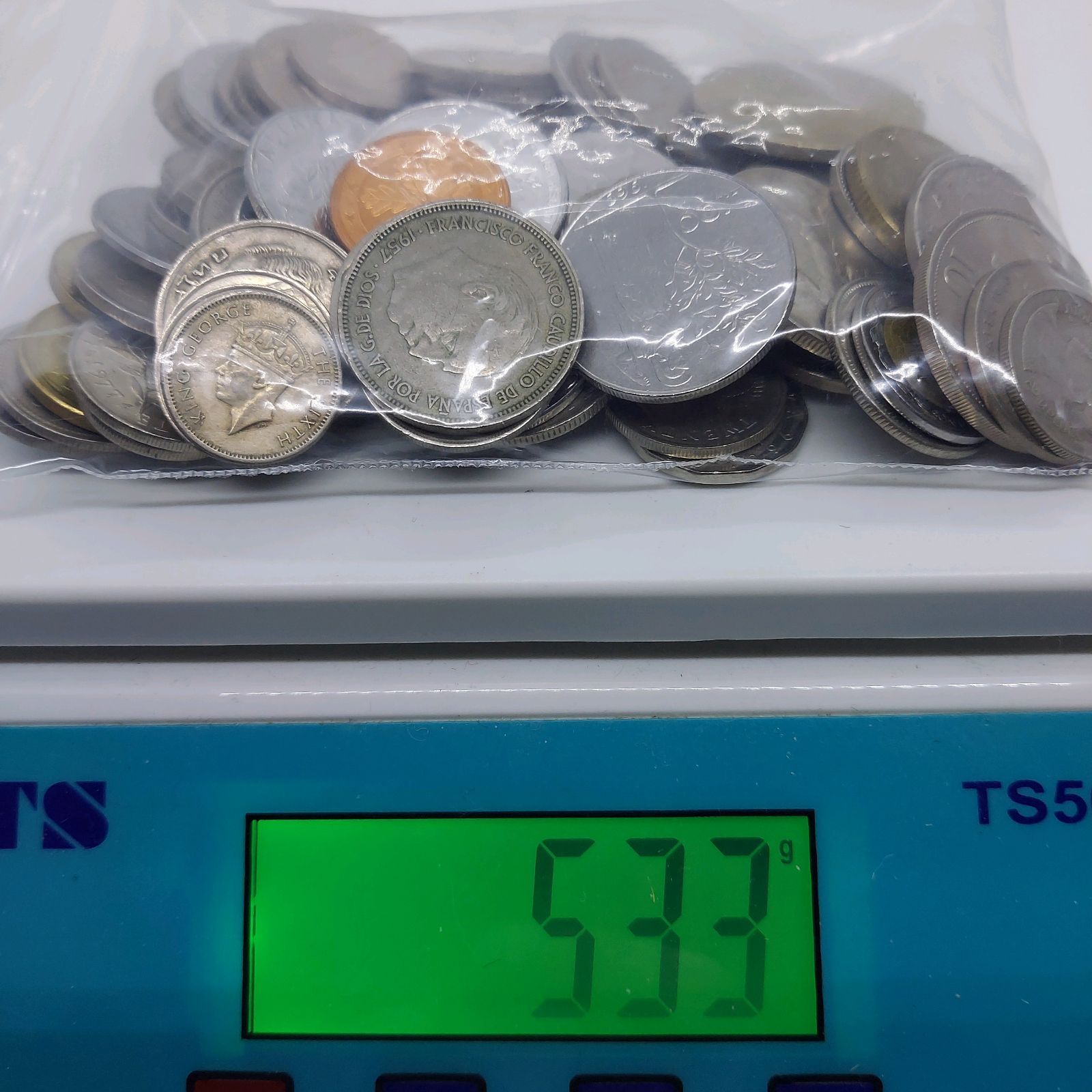 古銭　外国　　海外　外貨　旧硬貨　近代貨幣　まとめ　ヨーロッパ　銅貨　銭 外国コイン まとめて 約0.5kg(袋込み) 海外硬貨 古銭 アメリカ