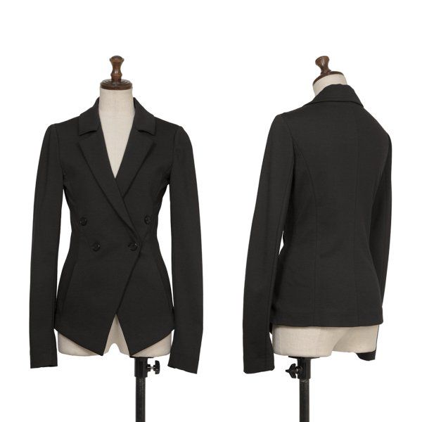 エンポリオアルマーニEMPORIO ARMANI ストレッチダブルジャケット 黒38