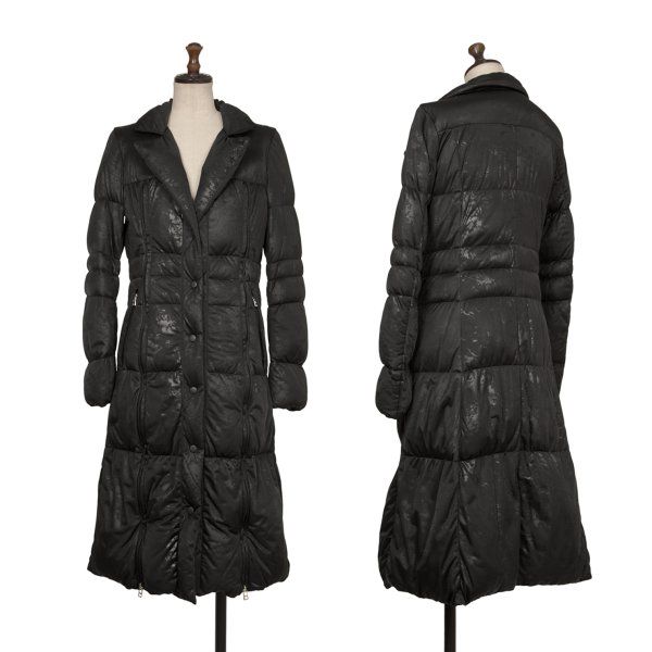 イッセイミヤケISSEY MIYAKE ポリウレタンコーティングジップデザインダウンコート 黒2