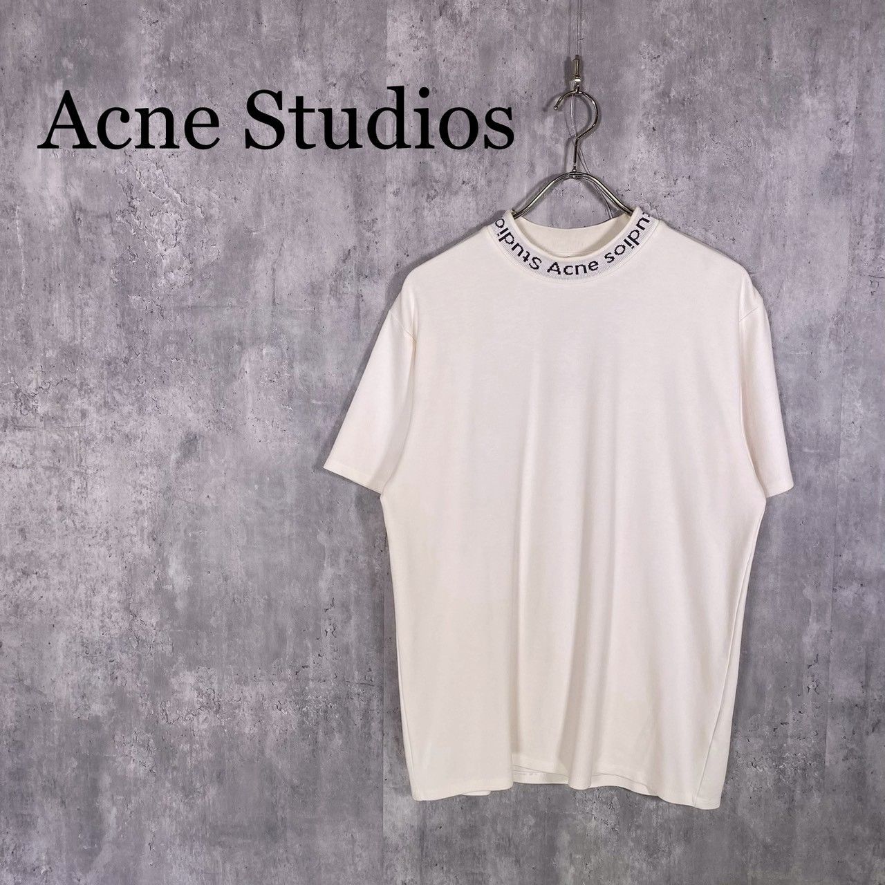 『Acne Studios』アクネストゥディオズ (S) ネックロゴマックネックTシャツ メンズ