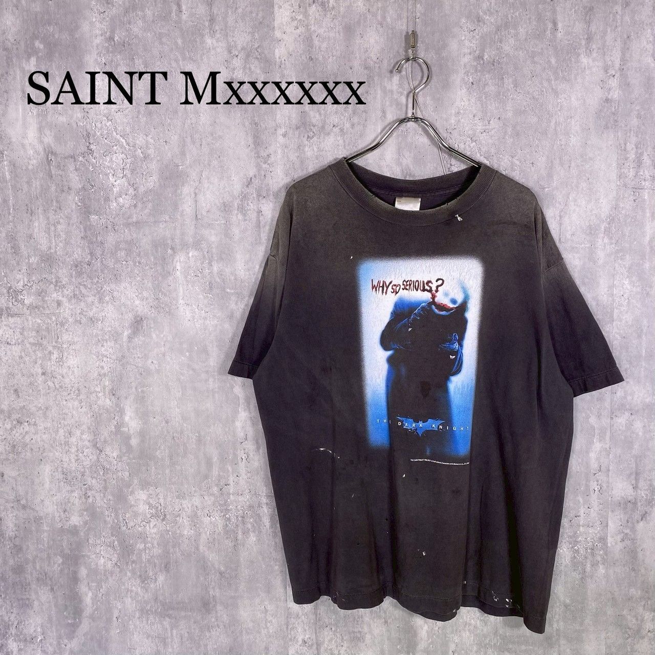 『SAINT Mxxxxxx』セントマイケル (L) ダークナイトコラボレーションTシャツ ダメージ加工