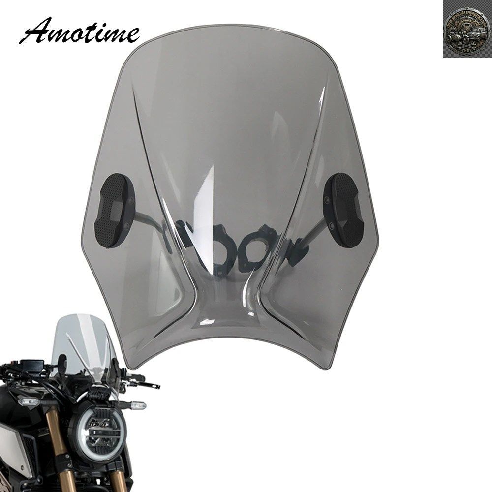 MOTORCYCLE WINDSHIELD ROUND HEADLIGHT STREET BIKES WINDSCREEN HONDA CB400 CB750 KAWASAKI YAMAHA SV650