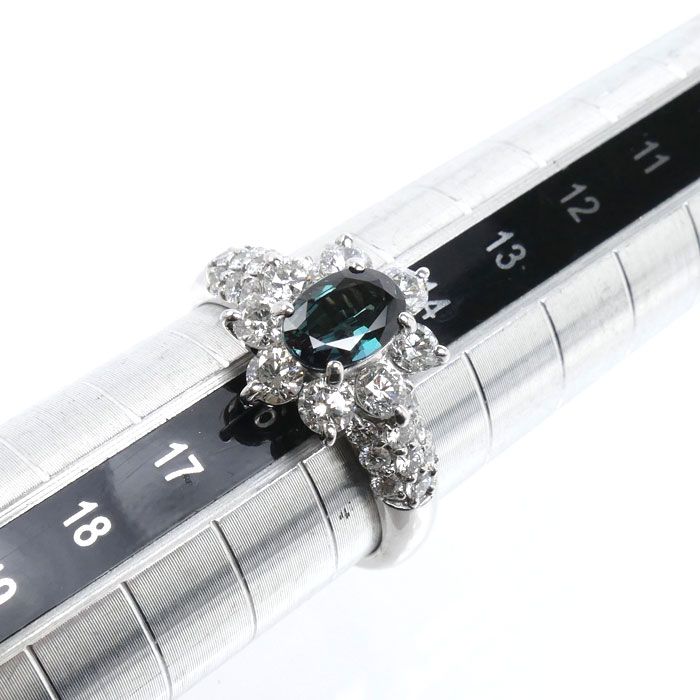 Pt900プラチナ リング・指輪 アレキサンドライト0.83ct ダイヤモンド