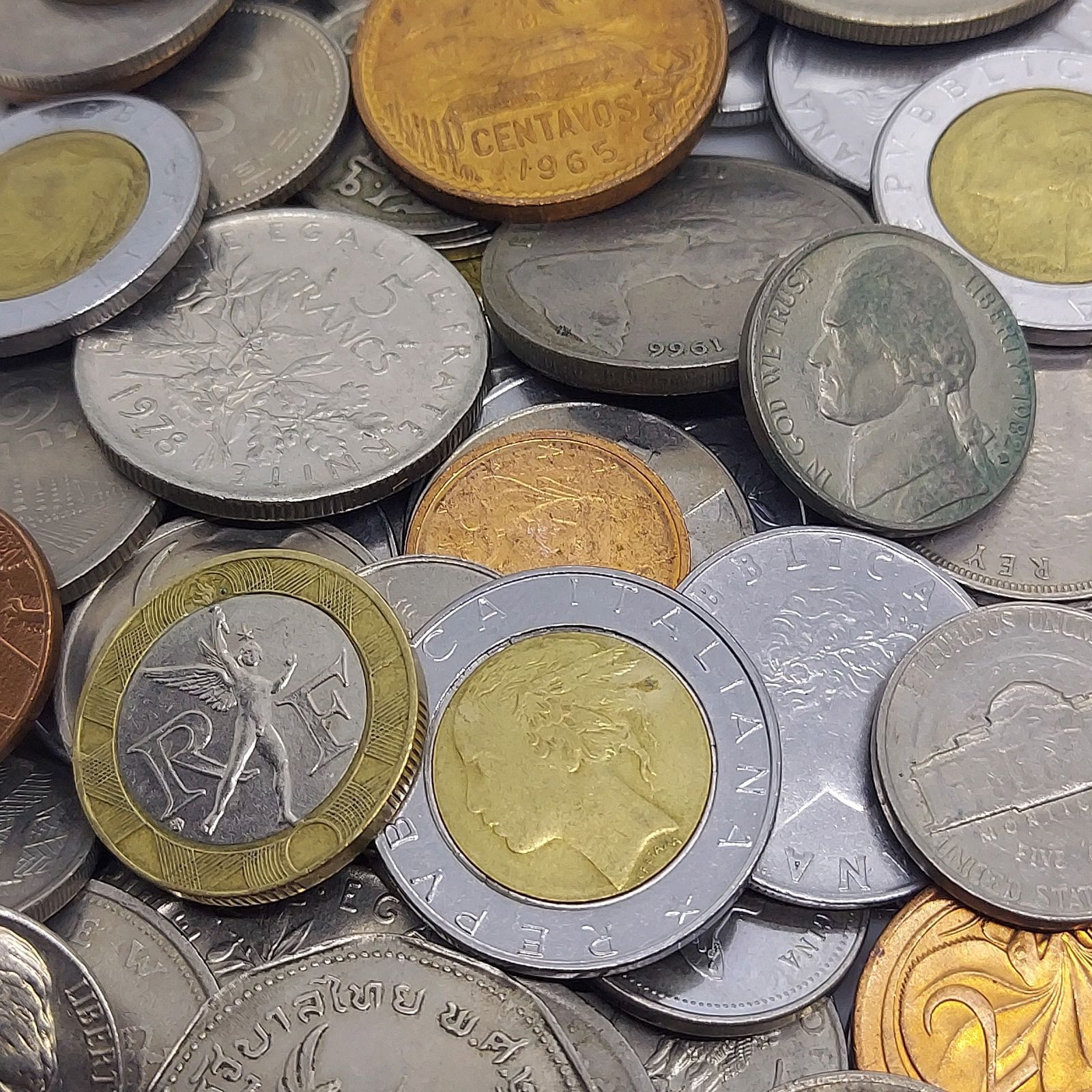 外国コイン まとめて 約0.5kg(袋込み) 海外硬貨 古銭 アメリカ 