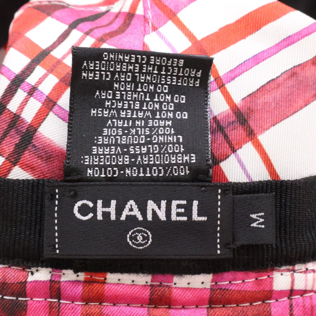 CHANEL シャネル 美品 国内正規 ビーズ ココマーク コットン バケット