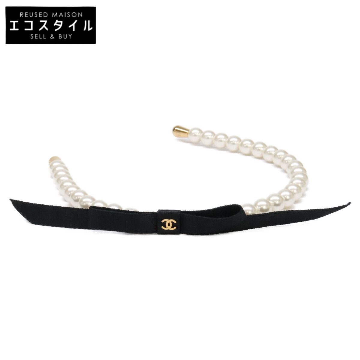 CHANEL シャネル 新品同様 AAA841 25SS パール ココマーク リボン