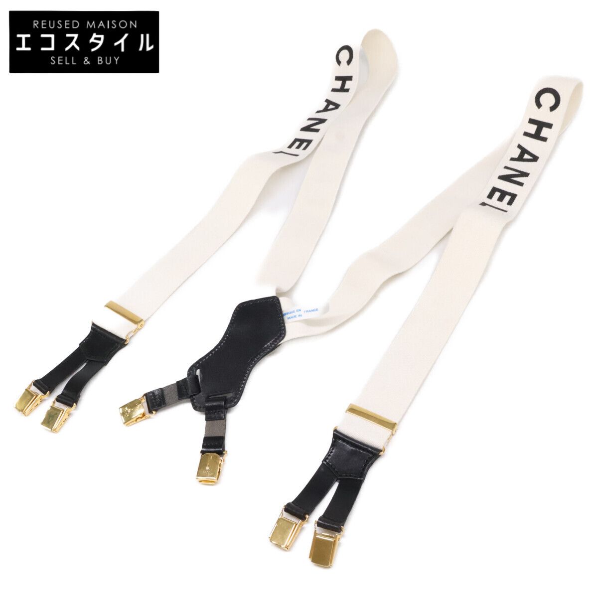 CHANEL シャネル 新品同様 97P レザー/ファブリック ロゴデザイン