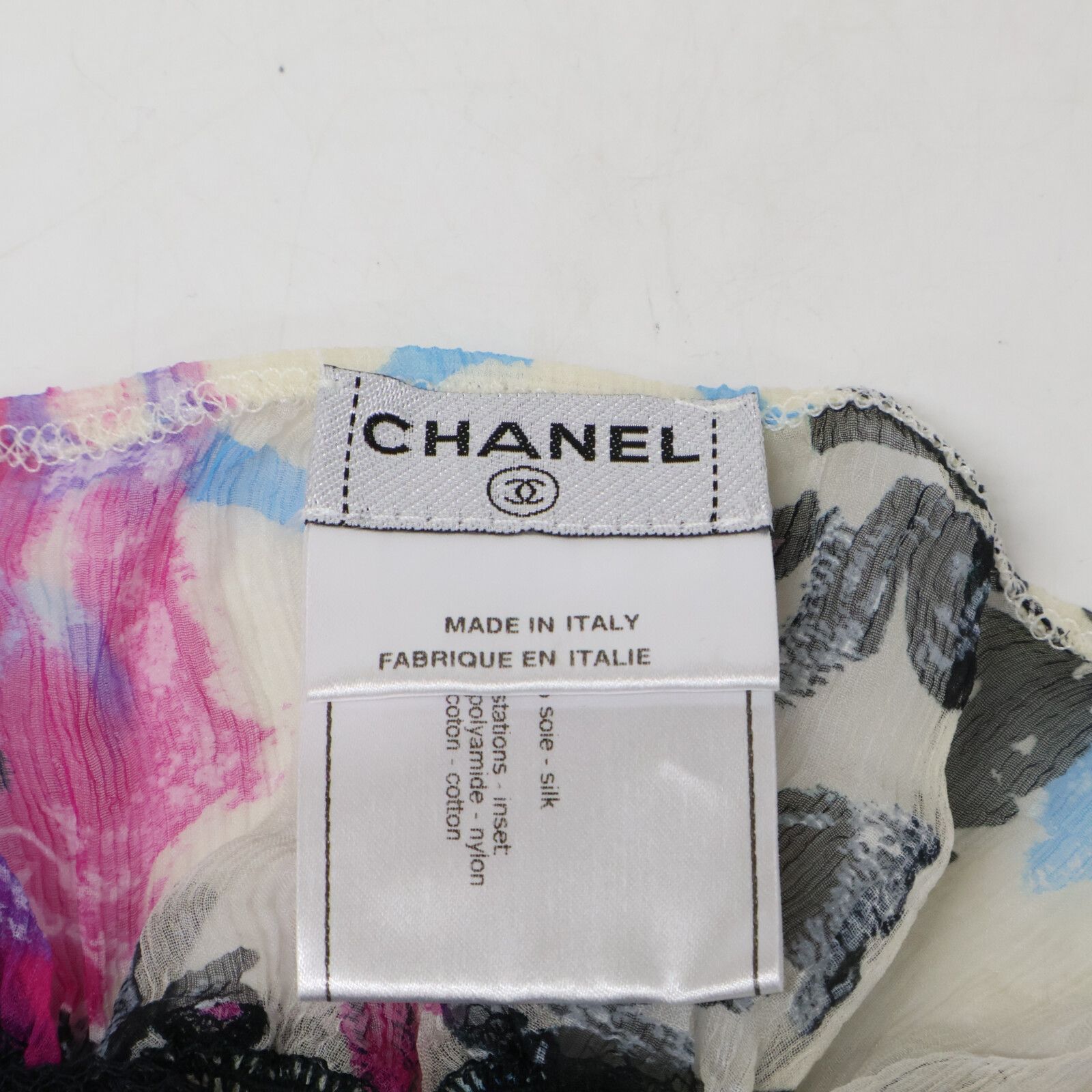 希少★シャネル 07C シルク100%キャミソール ココマーク プリント レース CHANEL シャネル 07C P29955V19739 シルク グラフティ ココマーク