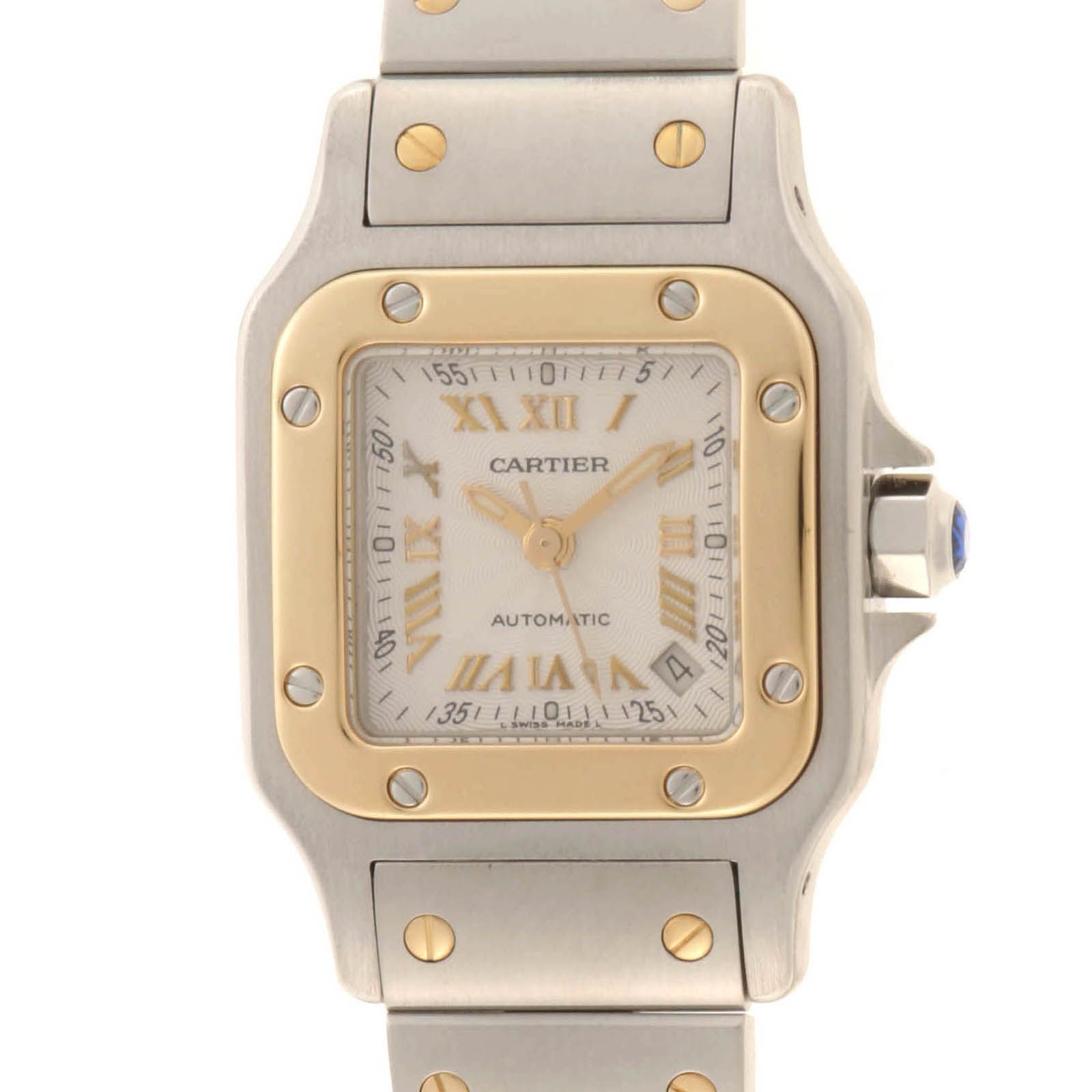 CARTIER カルティエ サントス ガルベSM W20045C4 腕時計 K18イエローゴールド K18YG/ステンレススチール シルバー レディース【中古】