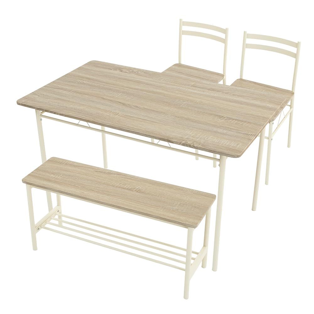 人気商品　ダイニング4点セット 120×70cm 4人 ベンチ＆チェア ダイニングテーブルセット AS-V120BCST アイリスプラザ ナチュラル