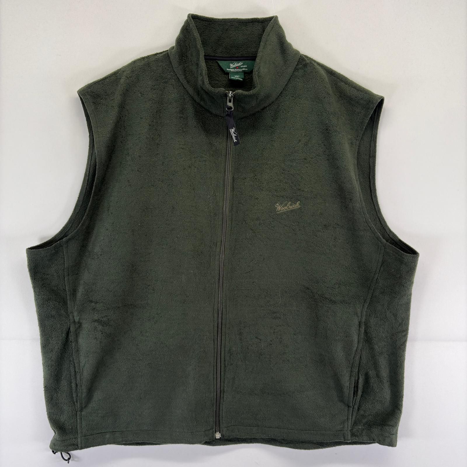 古着 ウールリッチ WOOLRICH ベスト フルジップ ワンポイント ロゴ