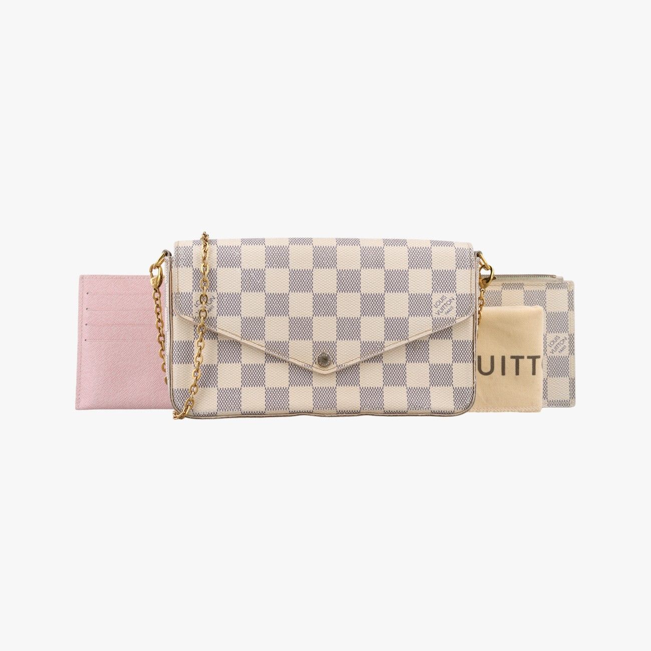 ルイヴィトンLouis Vuittonポシェットフェリシー アズール ダミエ