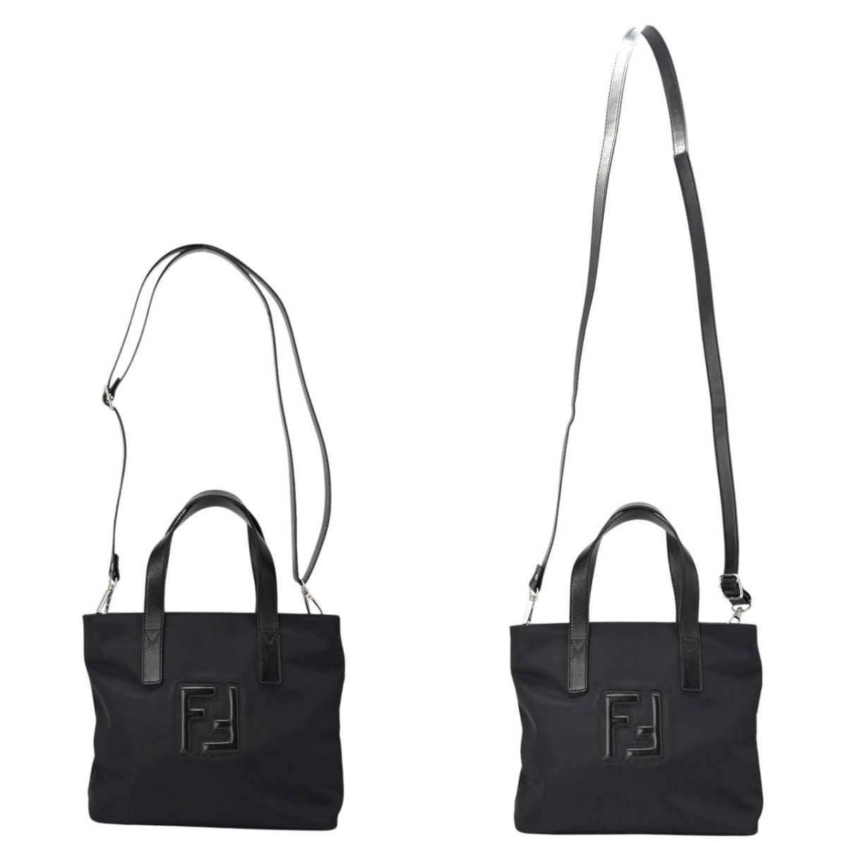 エンボスロゴが映えるシンプル美】 FENDI ハンドバッグ 2WAY ズッカ