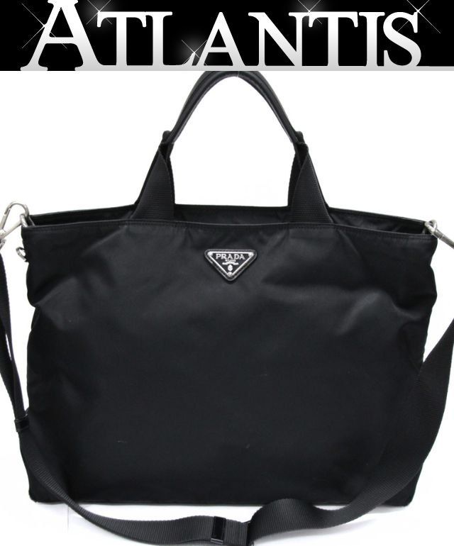 プラダ PRADA 三角ロゴ 2WAYバッグ ナイロン 黒 【75713】 - メルカリ