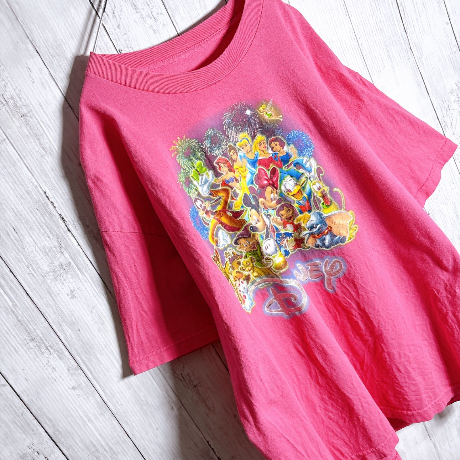 人気キャラクター】90s Disney Vintage T-SHIRT ディズニー ピンク