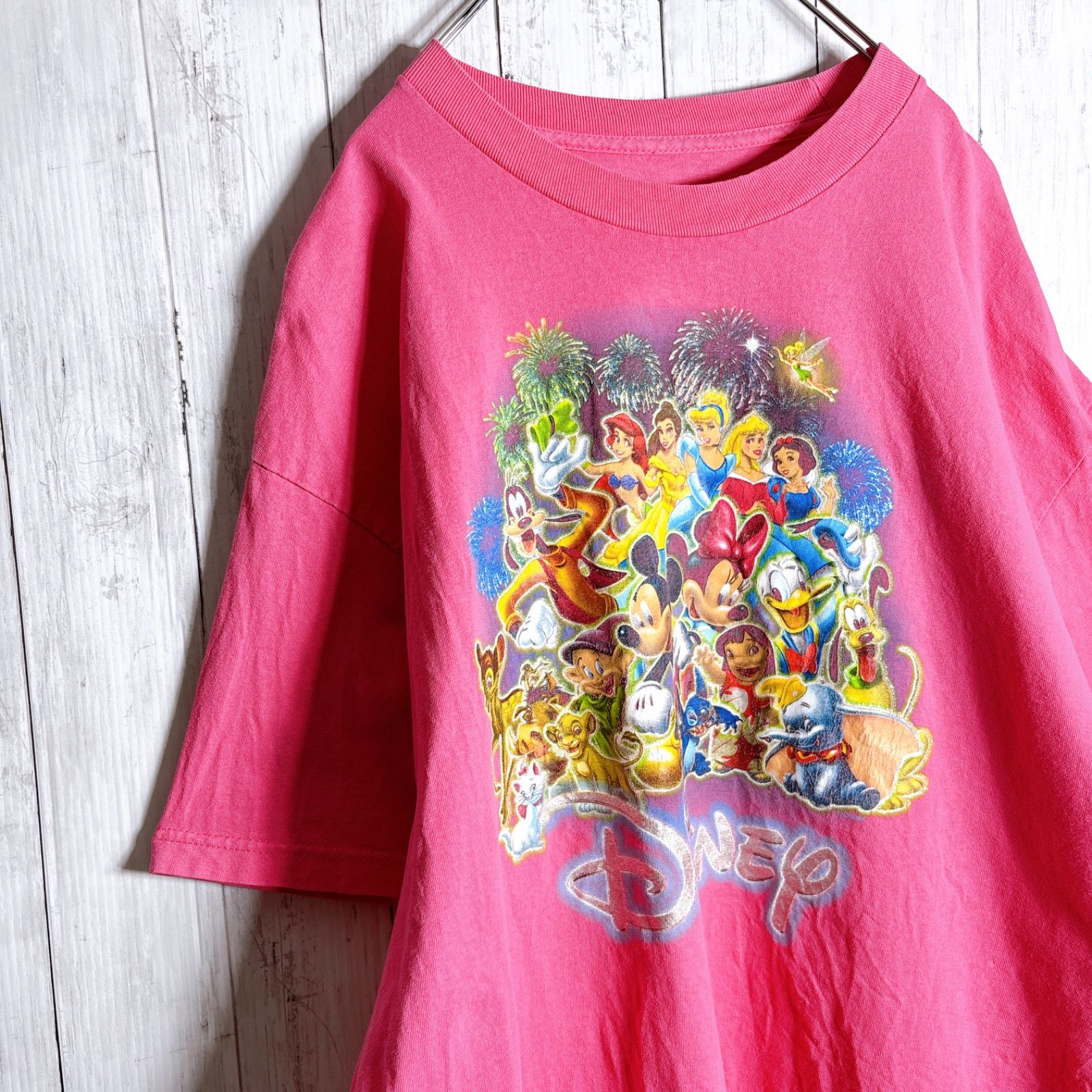 人気キャラクター】90s Disney Vintage T-SHIRT ディズニー ピンク