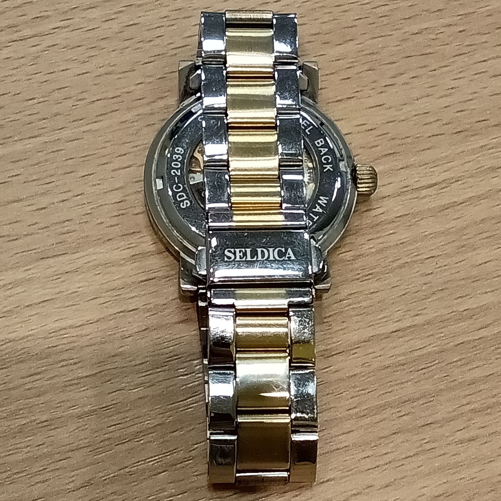 MK1252【ER266】SELDICA SDC-2039 裏スケ スケルトン 手巻き 稼働品