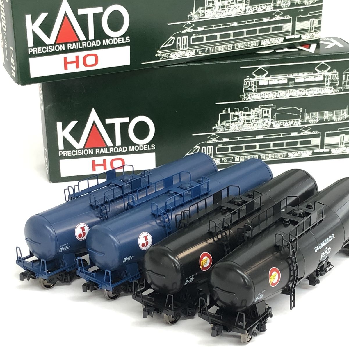KATO 1-816 1-817 タキ43000 タンク車 ブルー 黒 4両セット HOゲージ