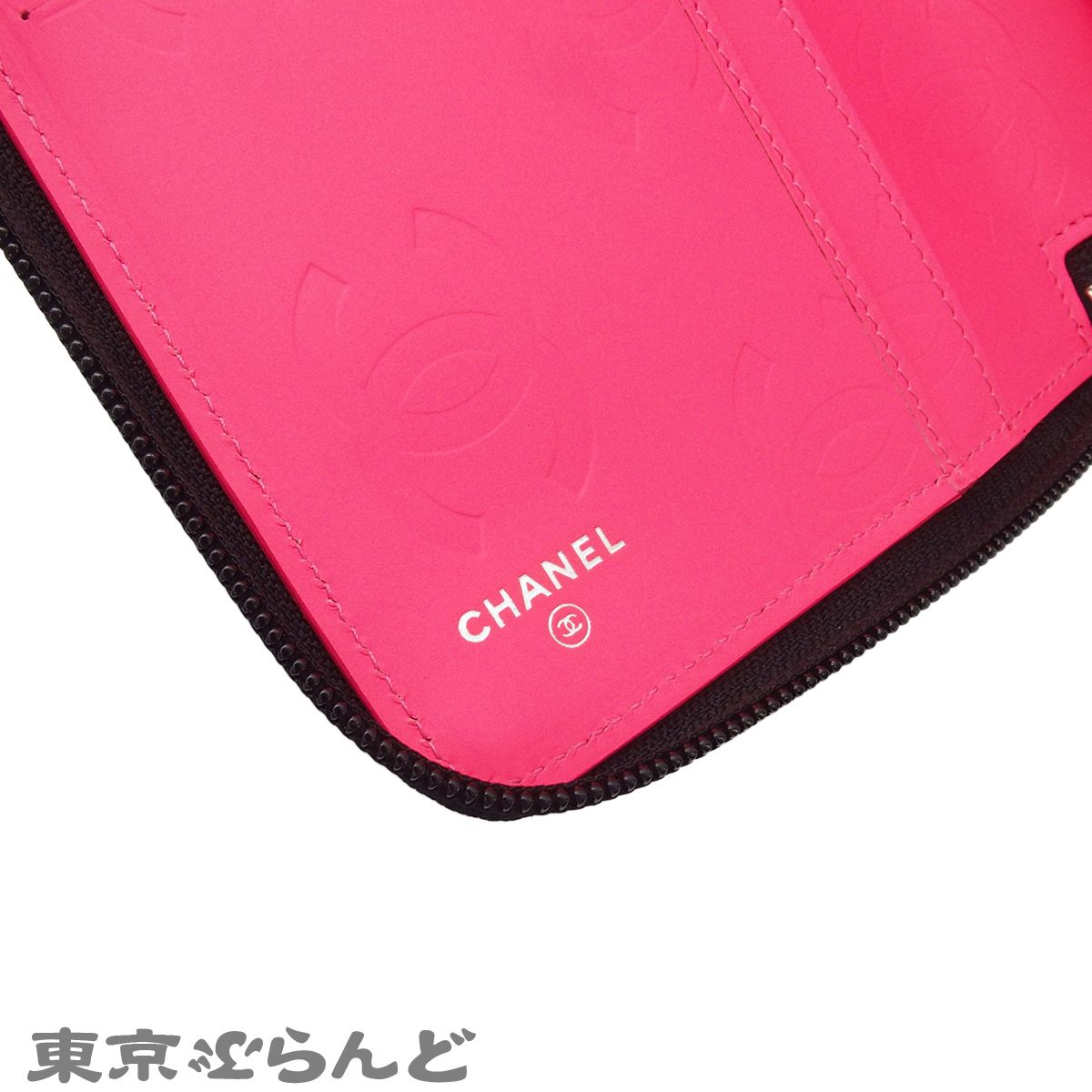 シャネル CHANEL ラウンドファスナーウォレット カンボンライン 長財布