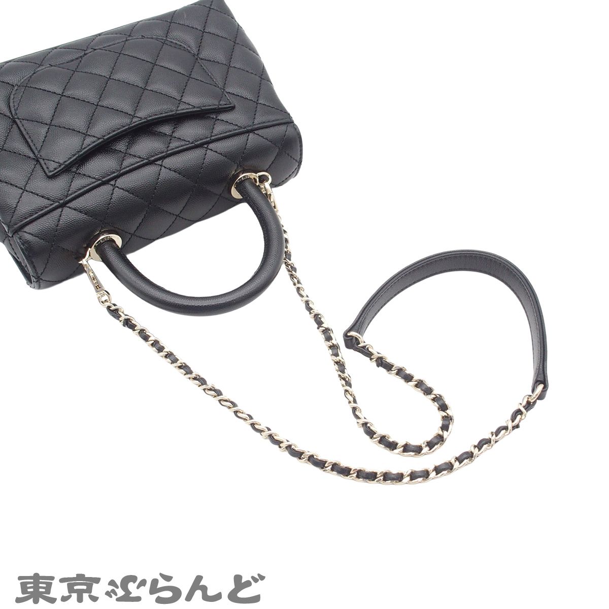 シャネル CHANEL ココハンドル XS A92990 ブラック G金具 キャビア